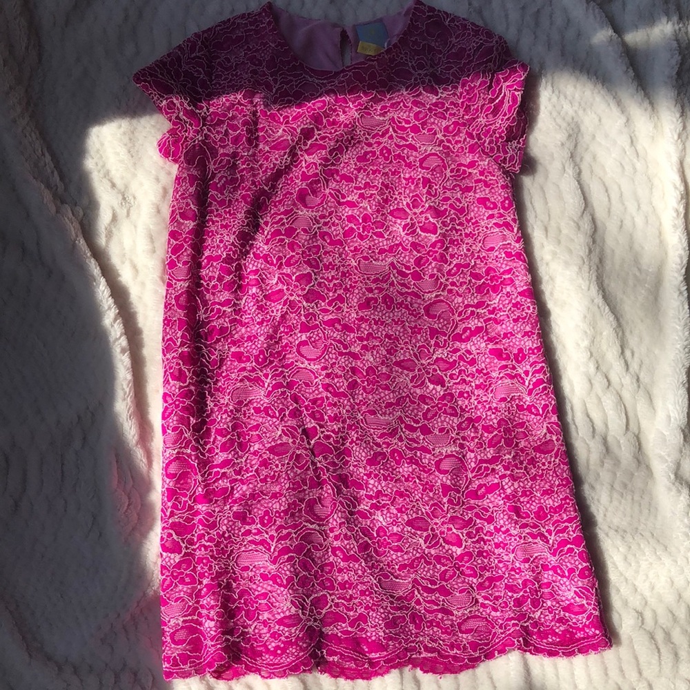 Pink Lace Floral Dress